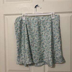 No Boundaries Light Blue Floral Skirt